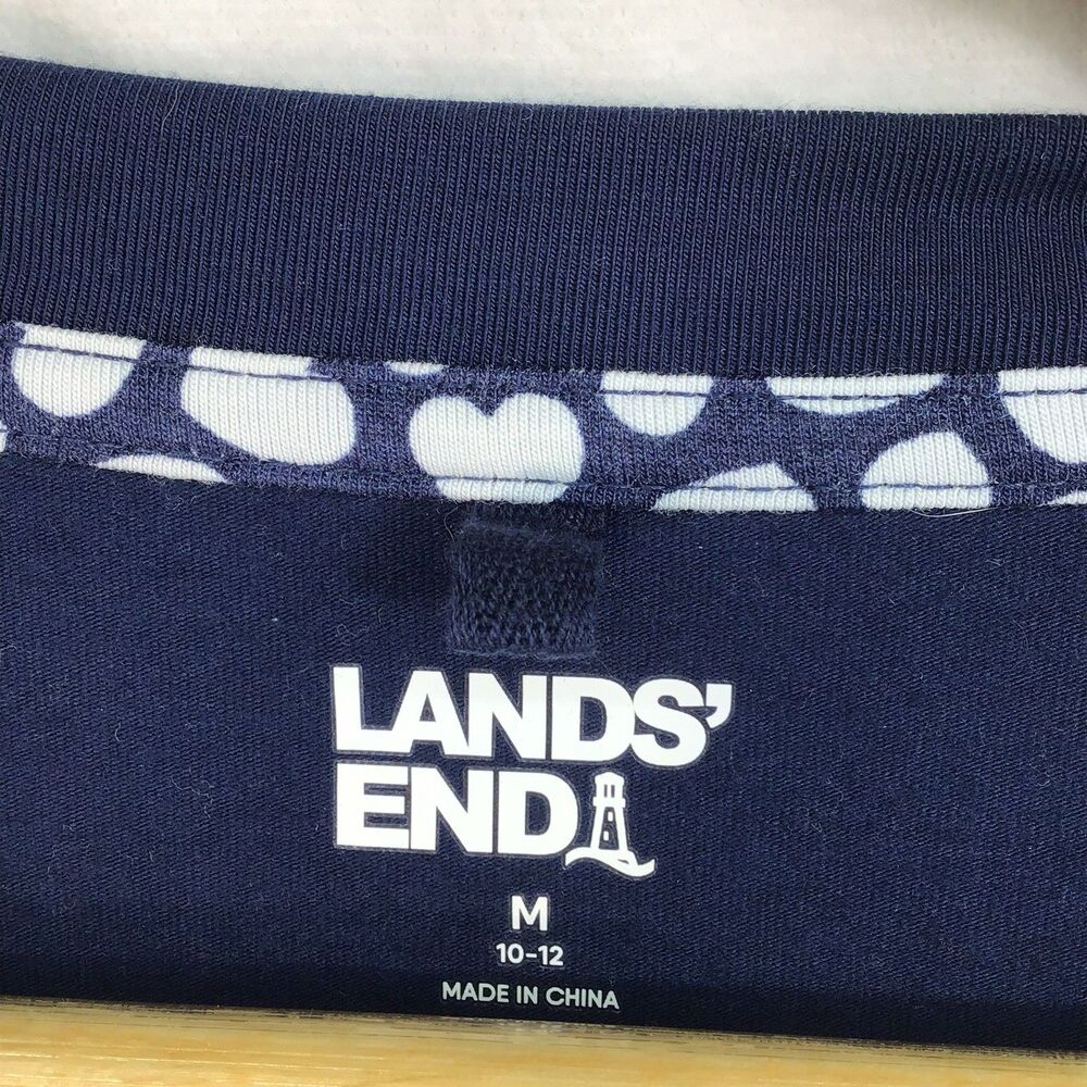 Lands' End Tunic Top Women's Medium 10-12 Navy Blue Long Sleeve Soft Loose Fit - Picture 6 of 12